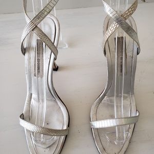 GORGEOUS MANOLO BLAHNIK SILVER SANDALS 39